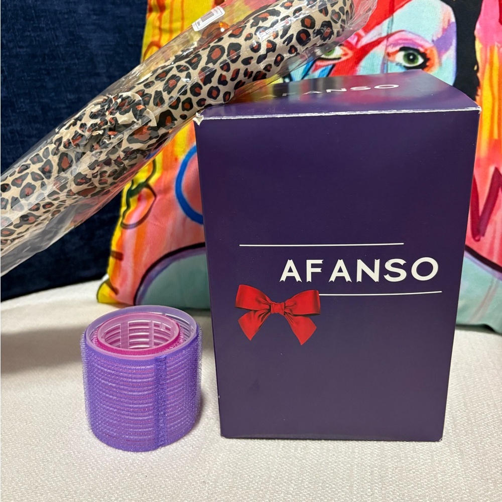 Leopard Print Curling  Band and Afansp’s Velcro Rollers